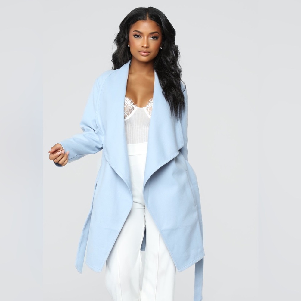 Fashion Nova Powder Blue Blue Manhattan Coat